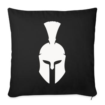 Spartanischer Helm Minimalismus - Sofakissenbezug 45 x 45 cm - Schwarz - Vorne