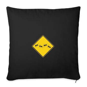 Ants warning sign - Sofa pillowcase 17,3'' x 17,3'' (45 x 45 cm) - black - Front