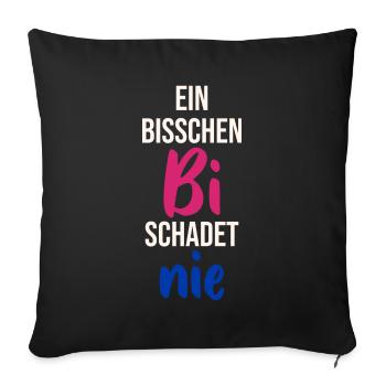 Ein bisschen Bi schadet nue Pansex Spruch Farben - Sofakissenbezug 45 x 45 cm - Schwarz - Vorne