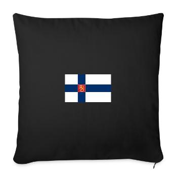 Drapeau de l'État de Finlande (petit) - Housse de coussin décorative 45 x 45 cm - noir - Devant