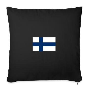 Drapeau national de la Finlande (petit) - Housse de coussin décorative 45 x 45 cm - noir - Devant