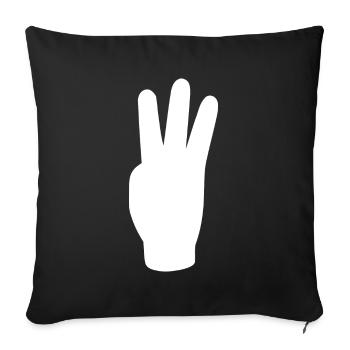 three finger greeting freedom - Sofa pillowcase 17,3'' x 17,3'' (45 x 45 cm) - black - Front