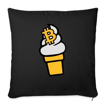 Bitcoin-Cream - Sofa pillowcase 17,3'' x 17,3'' (45 x 45 cm) - black - Front