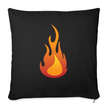 Fire / Flame - Sofa pillowcase 17,3'' x 17,3'' (45 x 45 cm) - black - Front