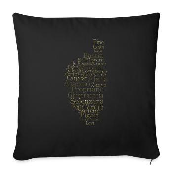 Corse - Sofa pillowcase 17,3'' x 17,3'' (45 x 45 cm) - black - Front