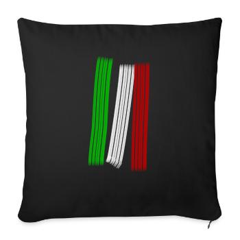 Drapeau national italien de couleurs drapeau créatif - Housse de coussin décorative 45 x 45 cm - noir - Devant