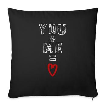 tu m'aimes amour saint valentin lettrage d'amour - Housse de coussin décorative 45 x 45 cm - noir - Devant
