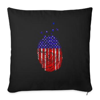 USA Fingerprint - Sofa pillowcase 17,3'' x 17,3'' (45 x 45 cm) - black - Front