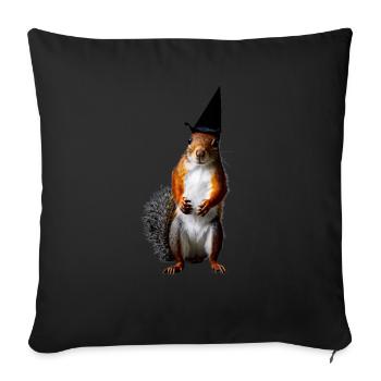 Squirrel Halloween cute funny animal autumn 2 - Sofa pillowcase 17,3'' x 17,3'' (45 x 45 cm) - black - Front