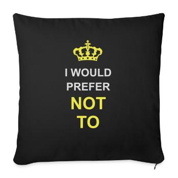 I prefer not to - Sofa pillowcase 17,3'' x 17,3'' (45 x 45 cm) - black - Front