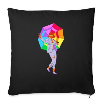 Lgbtq Women Flag LGBTQ - Sofa pillowcase 17,3'' x 17,3'' (45 x 45 cm) - black - Front