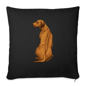 Cadeau de chien Rhodesian Ridgeback - Housse de coussin décorative 45 x 45 cm - noir - Devant