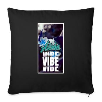 Ambiance fleurie Aloha - Housse de coussin décorative 45 x 45 cm - noir - Devant