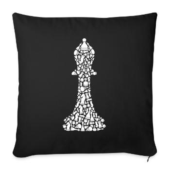 Chess piece Chess Game Symbols Chess player - Sofa pillowcase 17,3'' x 17,3'' (45 x 45 cm) - black - Front
