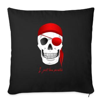 Skull Pirate - Sofa pillowcase 17,3'' x 17,3'' (45 x 45 cm) - black - Front