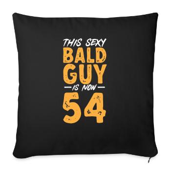 Tête chauve Calvitie Barbe Tête chauve - Housse de coussin décorative 45 x 45 cm - noir - Devant