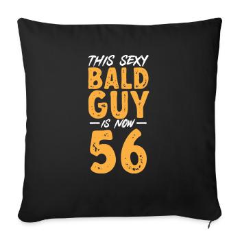 Bald Head Baldness Beard Bald Head - Sofa pillowcase 17,3'' x 17,3'' (45 x 45 cm) - black - Front