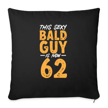 Tête chauve Calvitie Barbe Tête chauve - Housse de coussin décorative 45 x 45 cm - noir - Devant