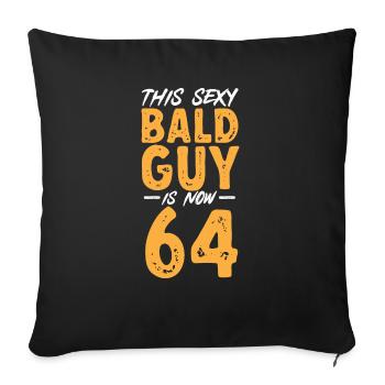 Bald Head Baldness Beard Bald Head - Sofa pillowcase 17,3'' x 17,3'' (45 x 45 cm) - black - Front