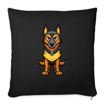 Intensiver belgischer Malinois-Blick - Grafik - Sofakissenbezug 45 x 45 cm - Schwarz - Vorne