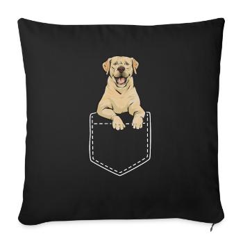 Labrador Retriever jaune - Housse de coussin décorative 45 x 45 cm - noir - Devant