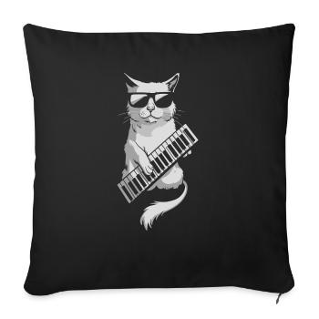 Cats Keytar Keyboard Gift - Sofa pillowcase 17,3'' x 17,3'' (45 x 45 cm) - black - Front