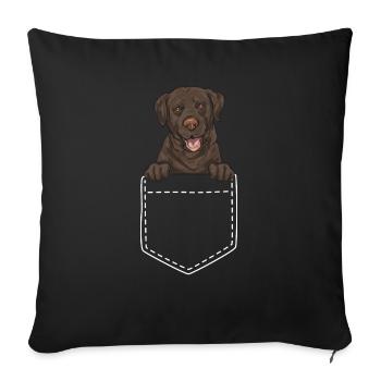 Chocolate Brown Labrador Retriever Dog - Sofa pillowcase 17,3'' x 17,3'' (45 x 45 cm) - black - Front