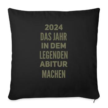 Abi 2024 funny sayings - Sofa pillowcase 17,3'' x 17,3'' (45 x 45 cm) - black - Front