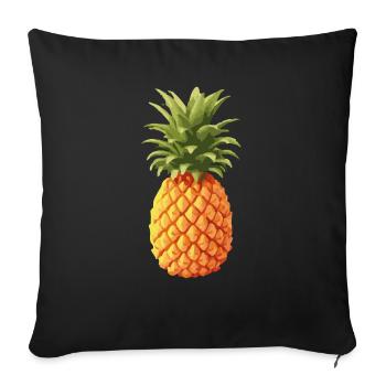 Pineapple colorful - Sofa pillowcase 17,3'' x 17,3'' (45 x 45 cm) - black - Front