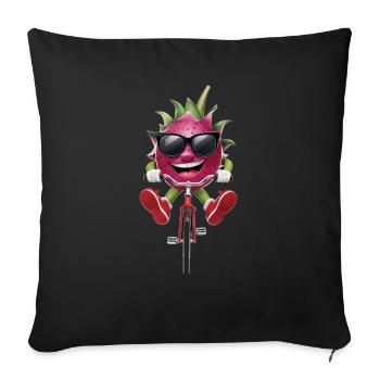 Drachenfrucht Radfahren auf dem Fahrrad Geschenk - Sofakissenbezug 45 x 45 cm - Schwarz - Vorne
