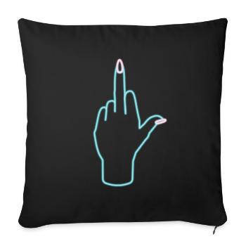 middle finger up - Housse de coussin décorative 45 x 45 cm - noir - Devant