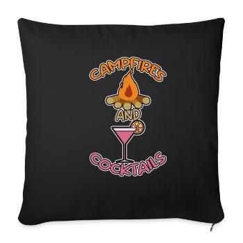 Campfire And Cocktails 2 - Sofa pillowcase 17,3'' x 17,3'' (45 x 45 cm) - black - Front