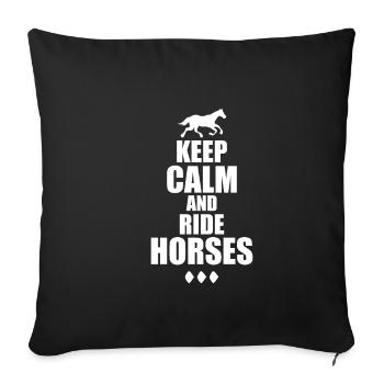 Garder cal équitation équitation western - Housse de coussin décorative 45 x 45 cm - noir - Devant