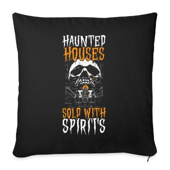 Maisons hantées vendues avec Ghosts Realtor Hello - Housse de coussin décorative 45 x 45 cm - noir - Devant