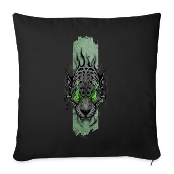 Emerald-Eyed Jaguar - Sofa pillowcase 17,3'' x 17,3'' (45 x 45 cm) - black - Front