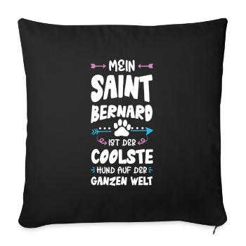 saint bernard bernhardiner hund spruch - Sofakissenbezug 45 x 45 cm - Schwarz - Vorne