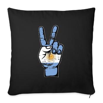 Drapeau de l’Argentine Symbole de la paix utilisé - Housse de coussin décorative 45 x 45 cm - noir - Devant