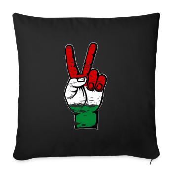 Drapeau de la Hongrie Symbole de la paix utilisé - Housse de coussin décorative 45 x 45 cm - noir - Devant