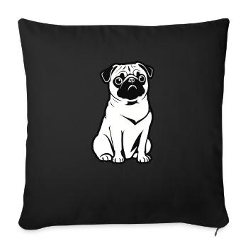 Carlin - Pet Design - Housse de coussin décorative 45 x 45 cm - noir - Devant