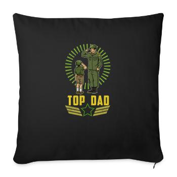 Top Dad Top Dad Father's Day Military Soldiers - Sofa pillowcase 17,3'' x 17,3'' (45 x 45 cm) - black - Front