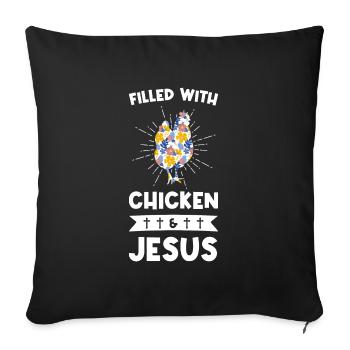 Huhn & Jesus Huhn & Jesus Farming Geschenk - Sofakissenbezug 45 x 45 cm - Schwarz - Vorne
