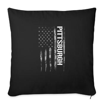 Pittsburgh - American Flag - Sofa pillowcase 17,3'' x 17,3'' (45 x 45 cm) - black - Front