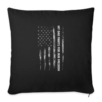 Mon père se bat pour notre liberté - Housse de coussin décorative 45 x 45 cm - noir - Devant