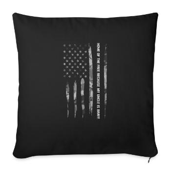 Home Of The Free Because My Uncl... - Sofa pillowcase 17,3'' x 17,3'' (45 x 45 cm) - black - Front