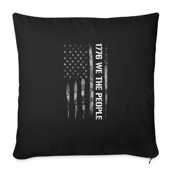 We The People - American Flag (1776) - Sofa pillowcase 17,3'' x 17,3'' (45 x 45 cm) - black - Front