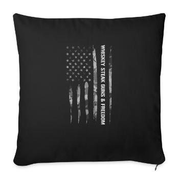 Whisky Steak Guns & Freedom - Housse de coussin décorative 45 x 45 cm - noir - Devant
