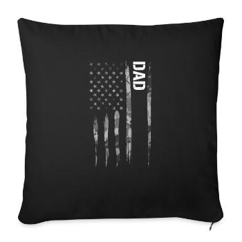Dad - American Flag - Sofa pillowcase 17,3'' x 17,3'' (45 x 45 cm) - black - Front