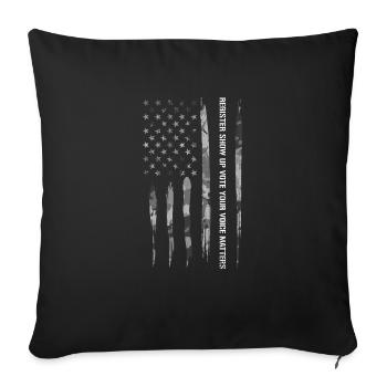 Register Show Up Vote Your Voice... - Sofa pillowcase 17,3'' x 17,3'' (45 x 45 cm) - black - Front