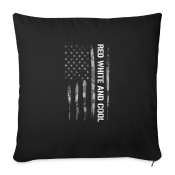 Red White And Cool - American Flag - Sofa pillowcase 17,3'' x 17,3'' (45 x 45 cm) - black - Front