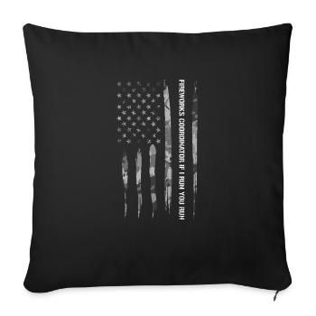 Coordinateur de feux d’artifice Si je cours Y... - Housse de coussin décorative 45 x 45 cm - noir - Devant